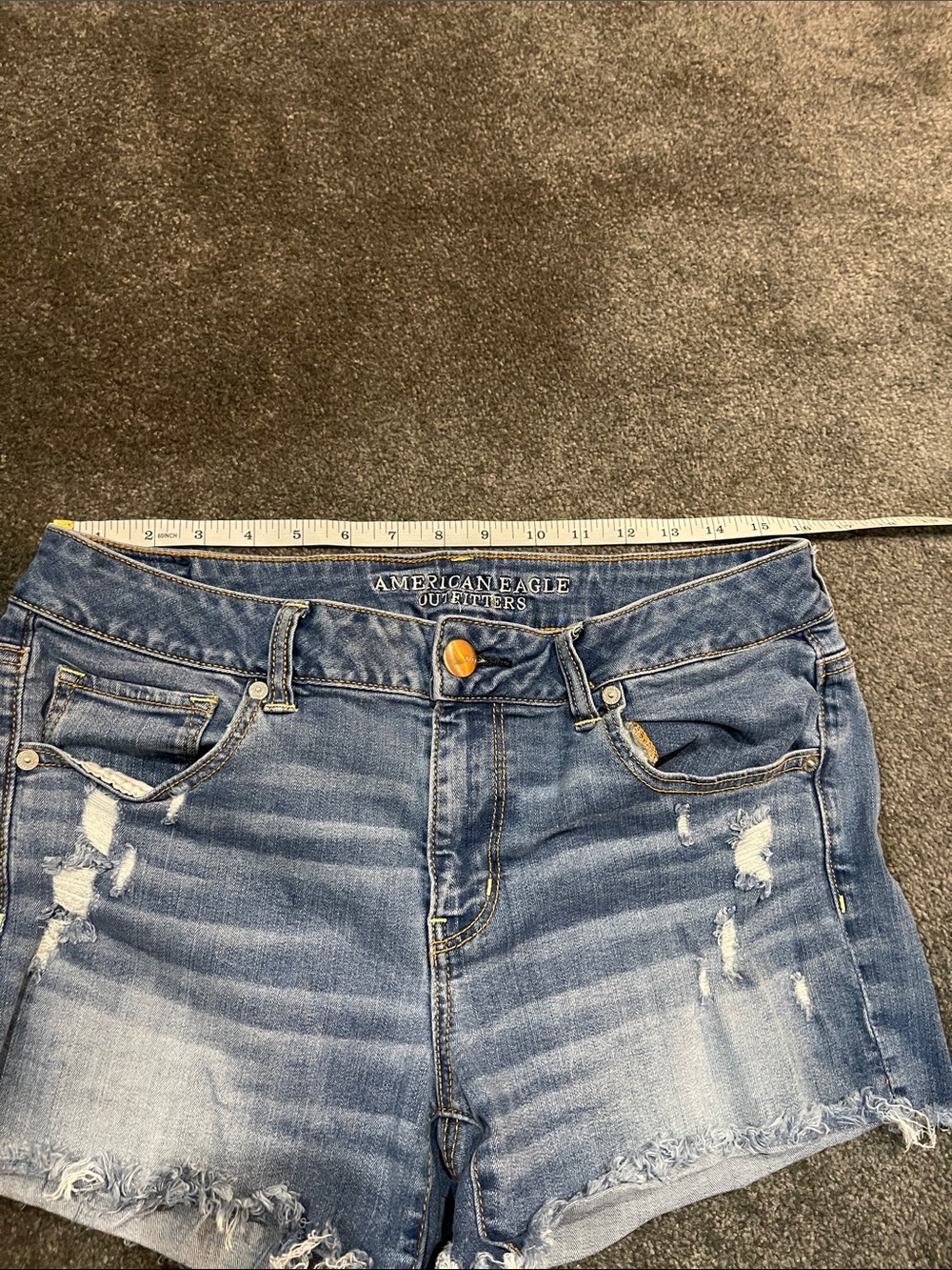 American Eagle Outfitters Distressed Blue Denim Shorts - Women's Y2K midi